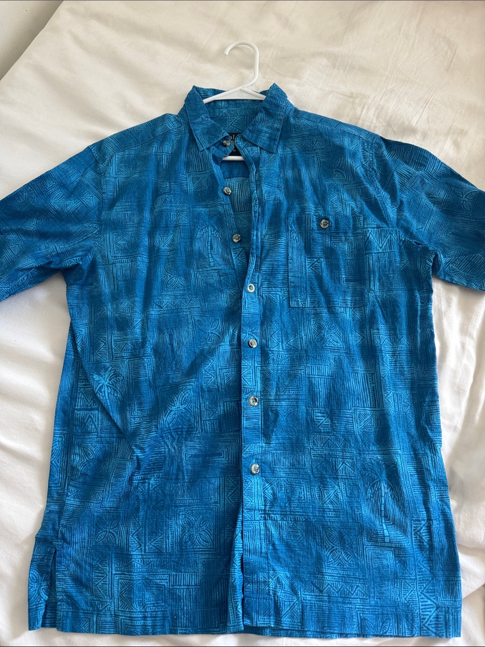 Casual life men’s Blue Short-Sleeve Button-Up Shirt